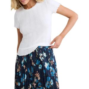 NIC+ZOE Pointelle Rib Georgia Tee(Paper White)