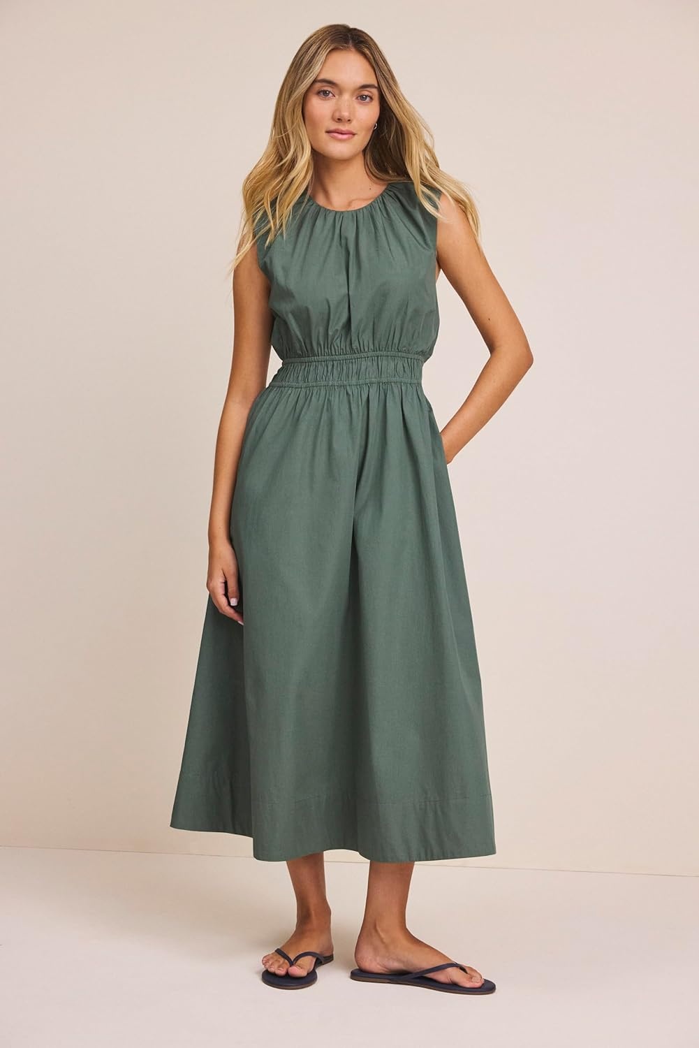 image:imageNICZOE Poplin Dakota DressGreen Palm