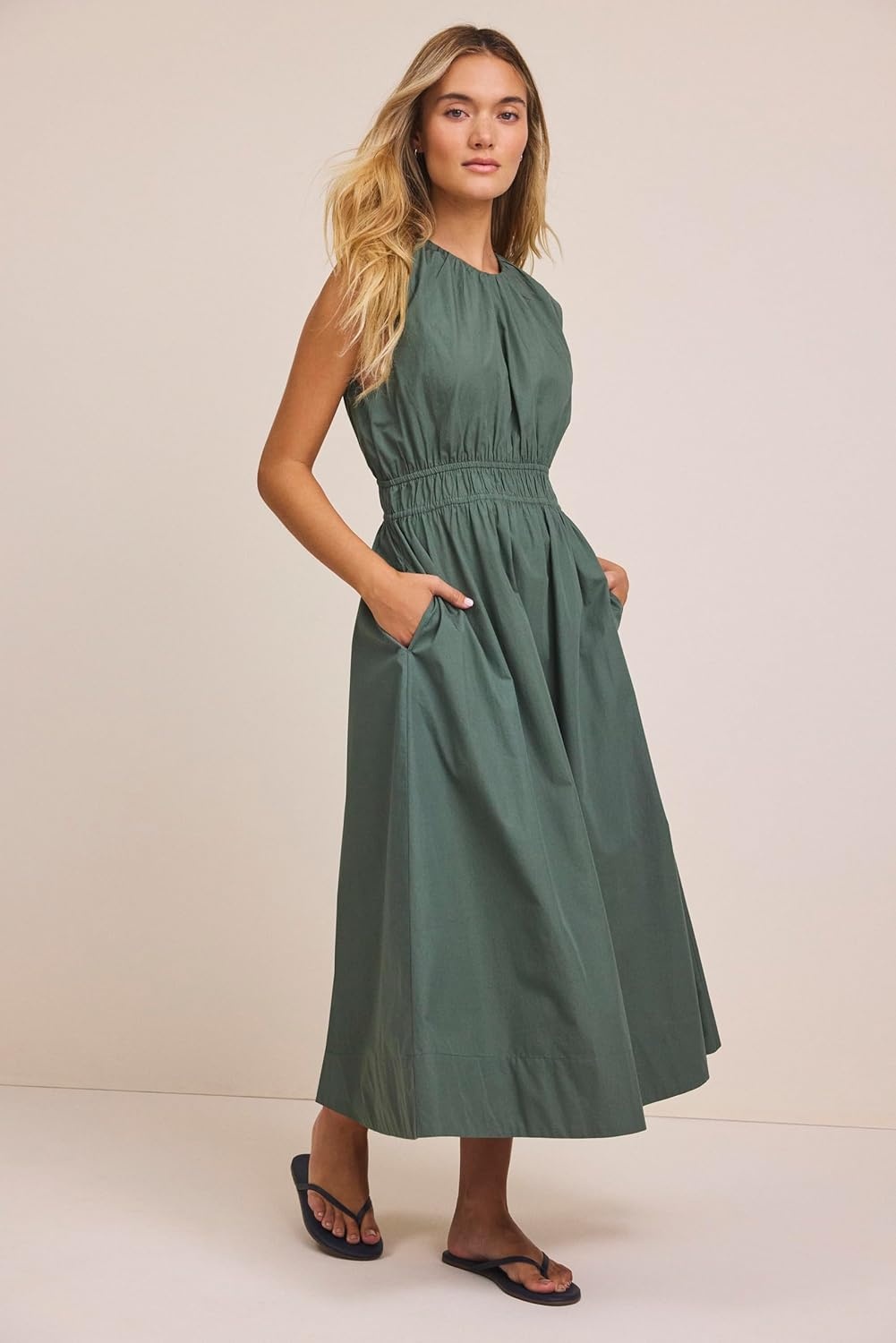 image:imageNICZOE Poplin Dakota DressGreen Palm