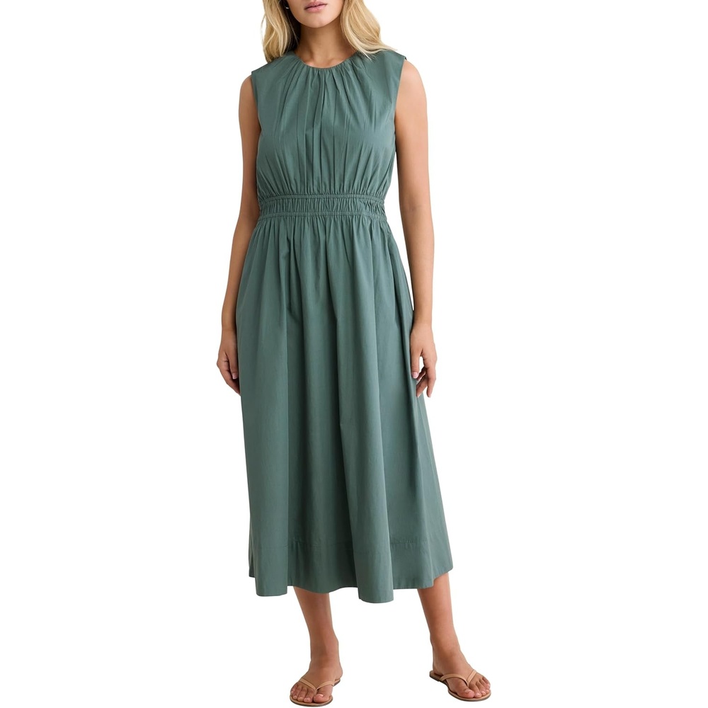 image:imageNICZOE Poplin Dakota DressGreen Palm