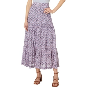 NIC+ZOE Falling Fans Tiered Skirt(Purple Multi)