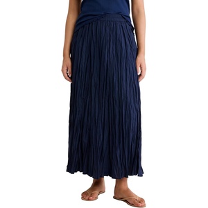 NZ BY NIC+Zoe Women’s Cotton Crinkle Long Skirt(Blue Ink)