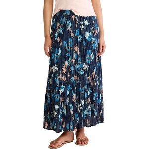 NZ BY NIC+Zoe Women’s Glowy Floral Cotton Crinkle Skirt(Night Indigo Floral)