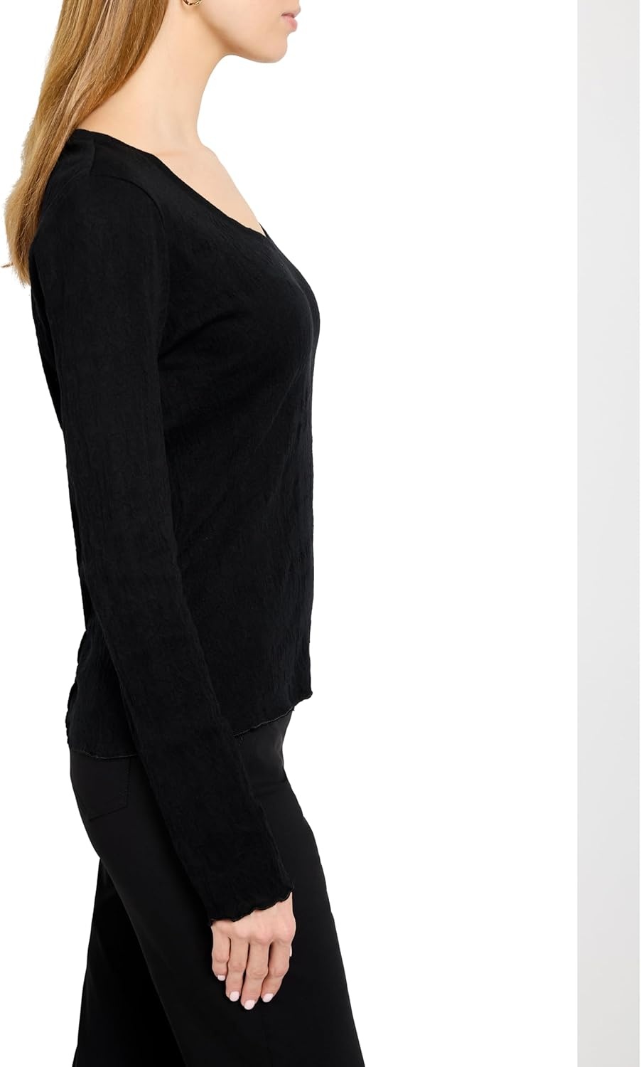 image:imageNICZOE Lace Knit VNeck TShirtBlack Onyx