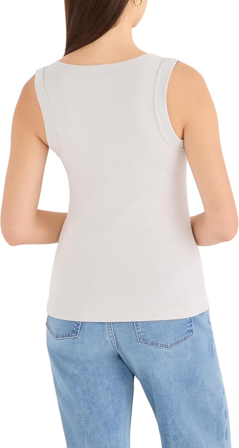 image:imageNICZOE Perfect Knit Rib Scoop TankSilver Wisp