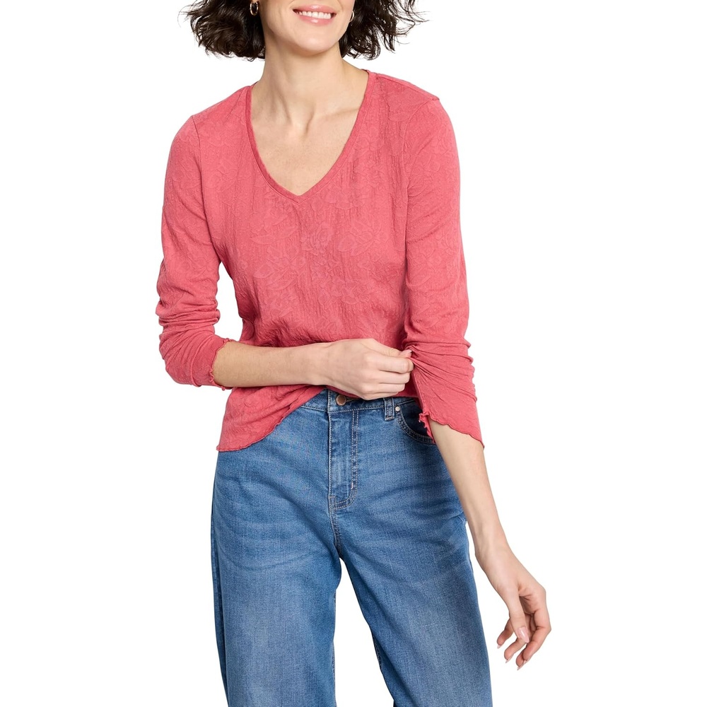 image:imageNICZOE Lace Knit VNeck TShirtCranberry
