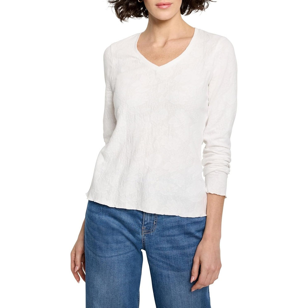 image:imageNICZOE Lace Knit VNeck TShirtPaper White