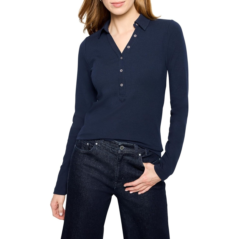 image:imageNICZOE Perfect Knit Rib PoloDark Indigo