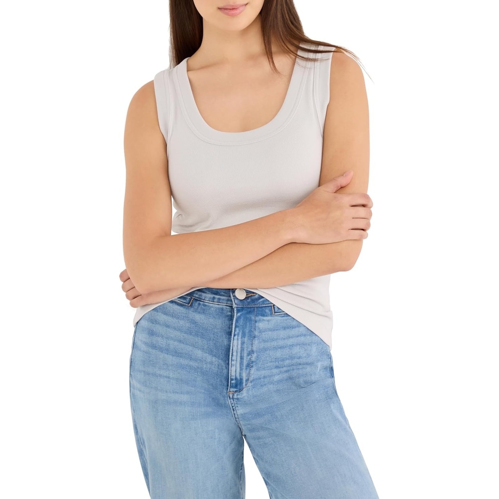 image:imageNICZOE Perfect Knit Rib Scoop TankSilver Wisp