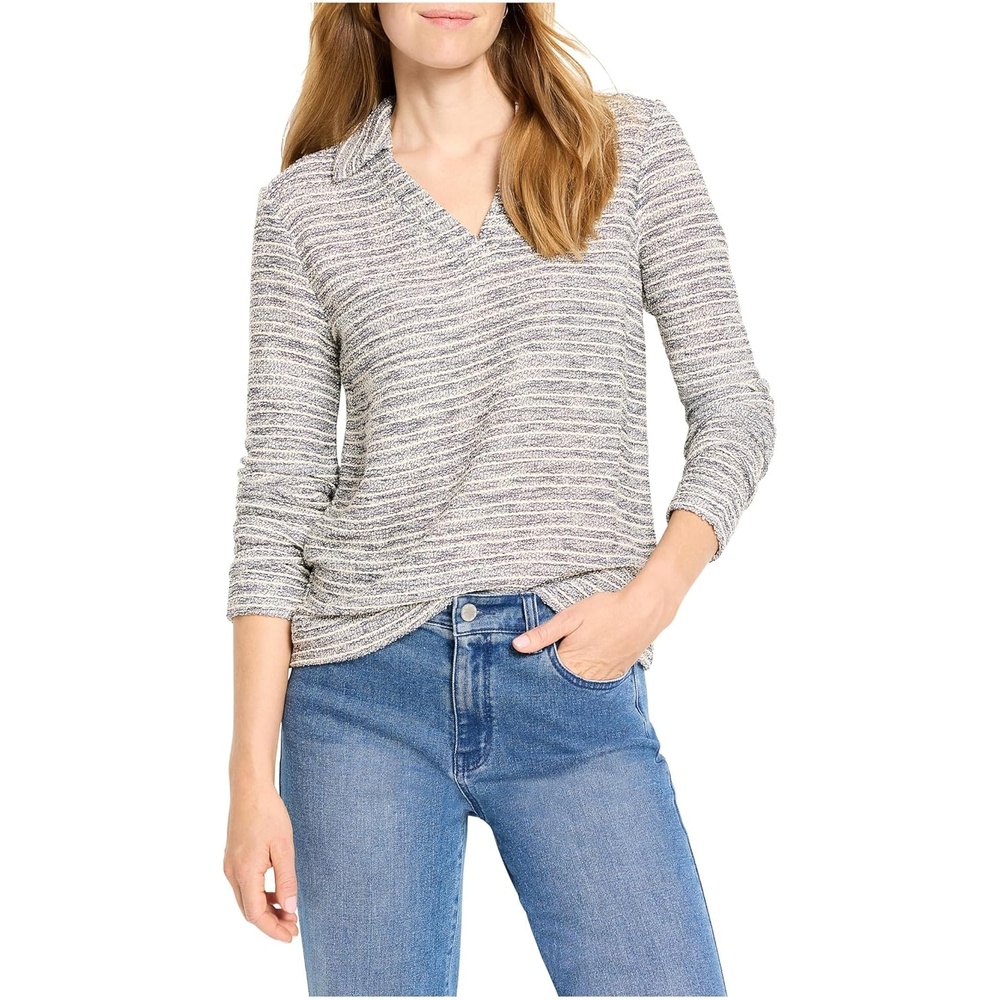 image:imageNICZOE Womens Rope Shimmer Polo TopNeutral Mix