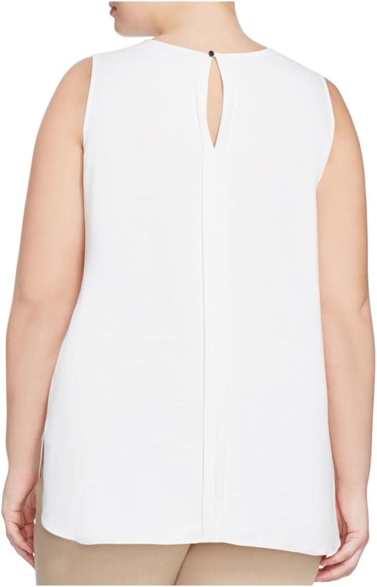 image:imageNICZOE Womens Plus Embroidered Sleeveless Casual Top White 3X