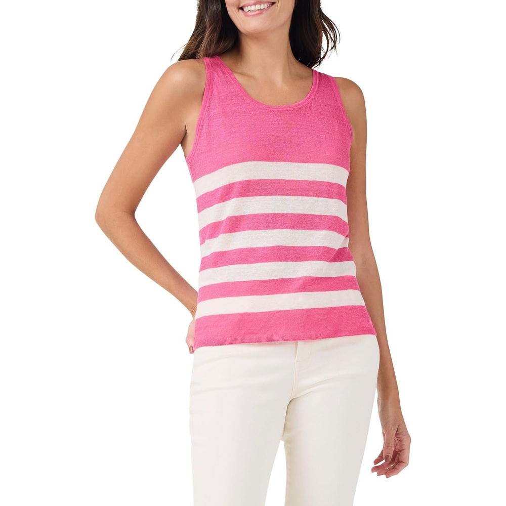image:imageNICZOE Plus Size Featherweight Striped TankPink Multi