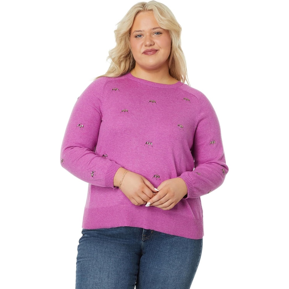 image:imageNICZOE Plus Size Hidden Gems Sweater Vivid Magenta 3X