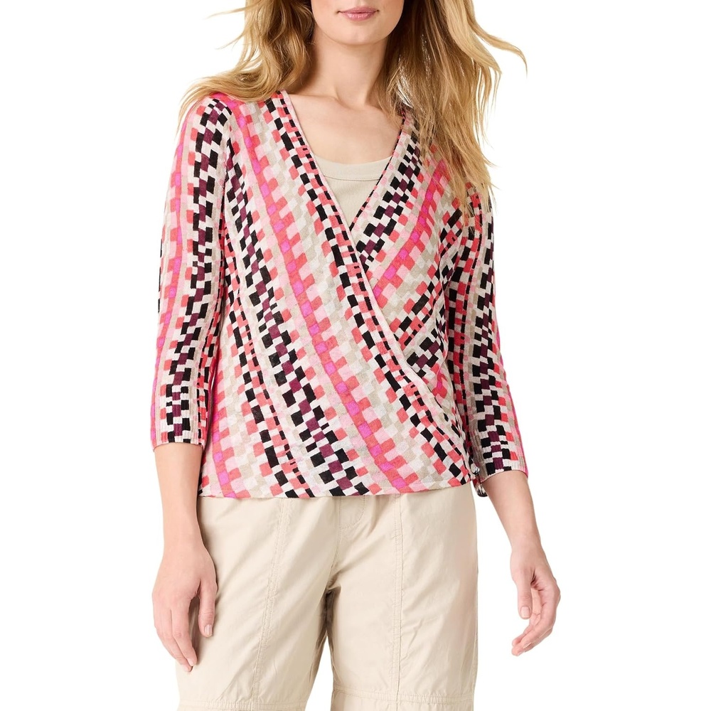 image:imageNICZOE Womens Pixel Sunset 4Way CardiganPink Multi