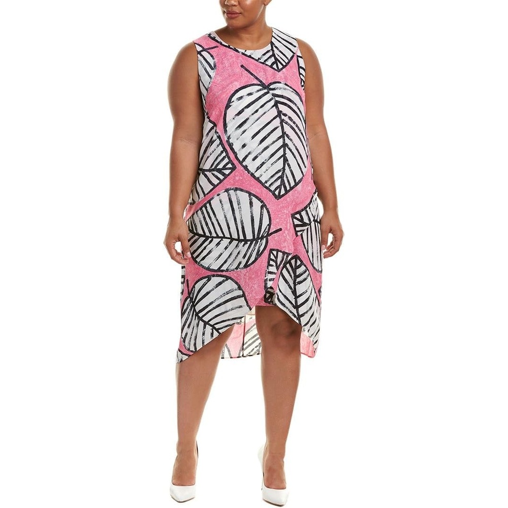 image:imageNICZOE Womens Plus Etched Leaves Wrap DressCactus Flower