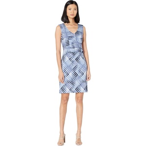 NIC+ZOE Crossover Twist Dress(Blue Multi)