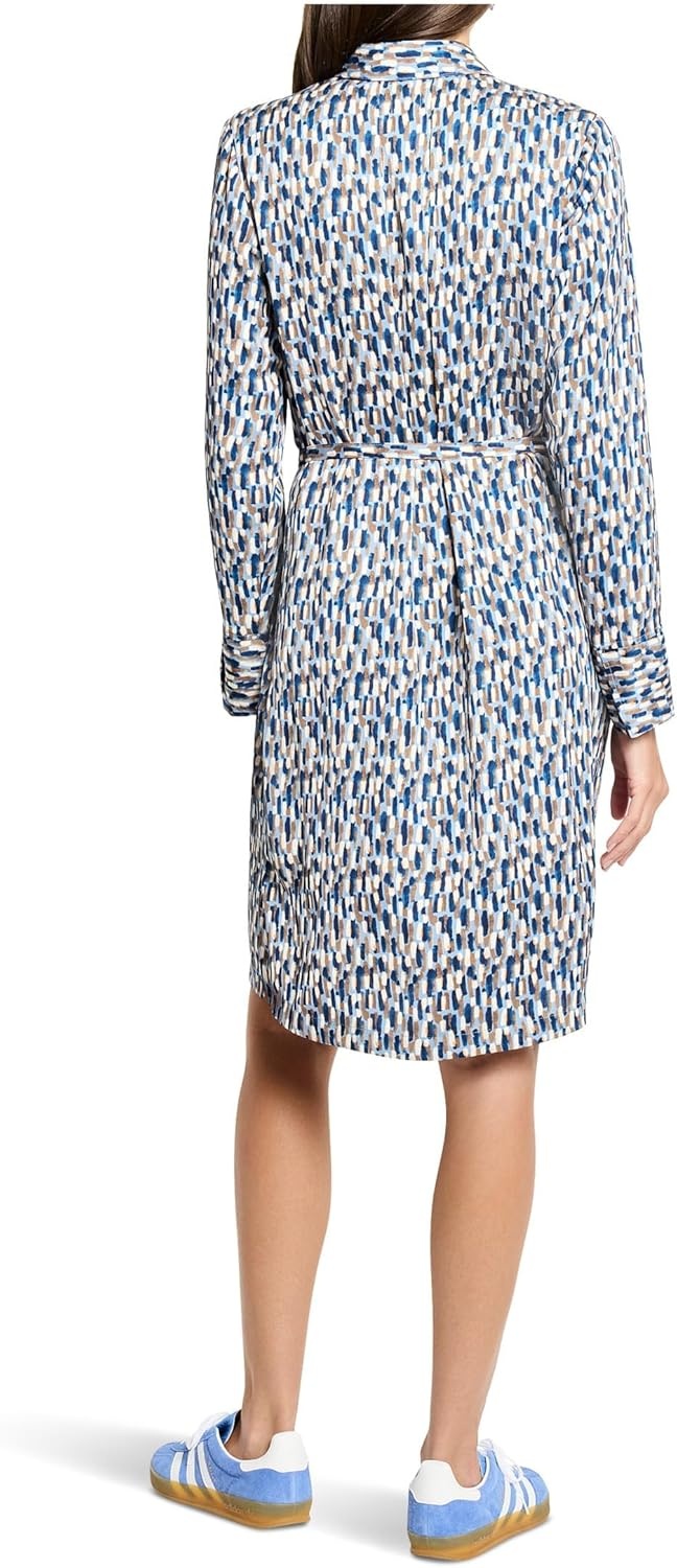 image:imageNICZOE Brushstrokes Long Sleeve Devon DressNeutral Multi