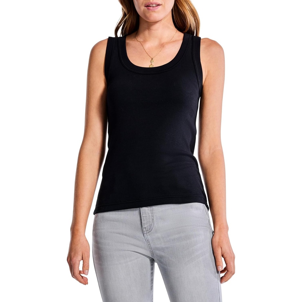 image:imageNICZOE Plus Size Perfect Knit Rib Scoop TankBlack Onyx