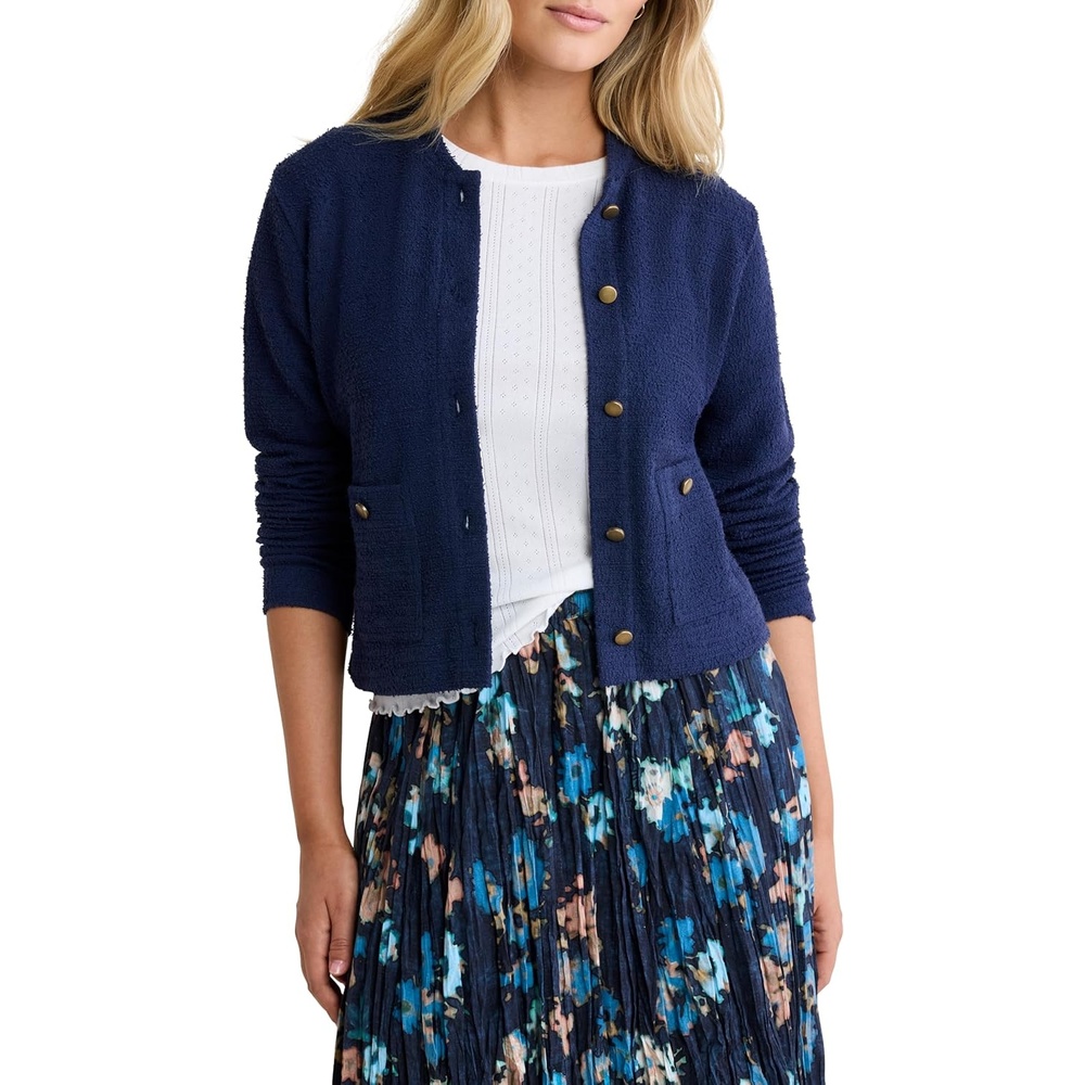 image:imageNZ BY NICZoe Womens Textured Knit Bolero Bomber JacketBlue Ink